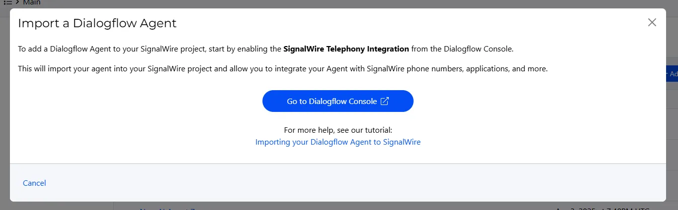 Select a Resource in the Signalwire Dashboard.